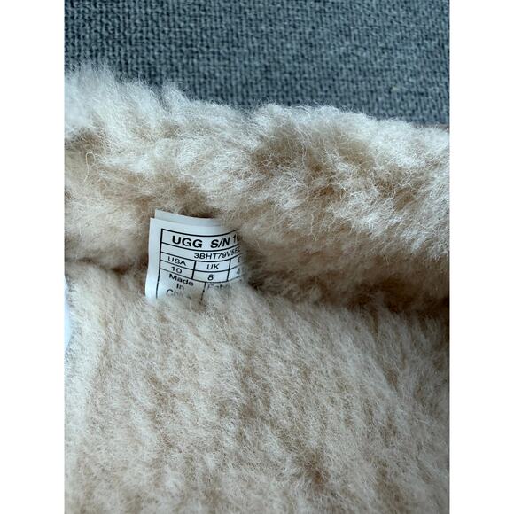 UGG Brett Mocassin Fur Lined Shoes Flats Womens 10 Beige - Picture 9 of 11